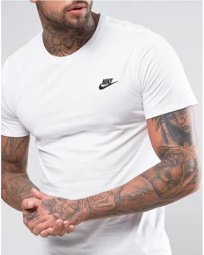 NIKE חולצה טישרט בלבן Sportswear Club 827021-100